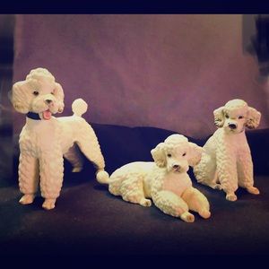 Three Vintage Poodle Figurines